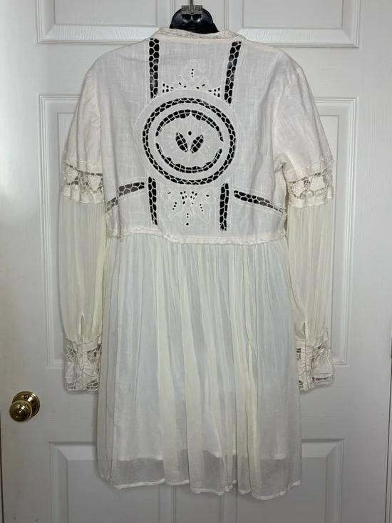 Free People dreamland cutwork mini dress size 10 - Picture 4 of 15